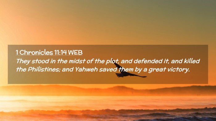 Picture 02 - 1 Chronicles 11:14 WEB Desktop Wallpaper - They stood in the midst of the plot, and defended - Desktop Bible Verse Wallpaper