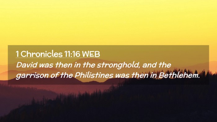 Picture 02 - 1 Chronicles 11:16 WEB Desktop Wallpaper - David was then in the stronghold, and the - Desktop Bible Verse Wallpaper