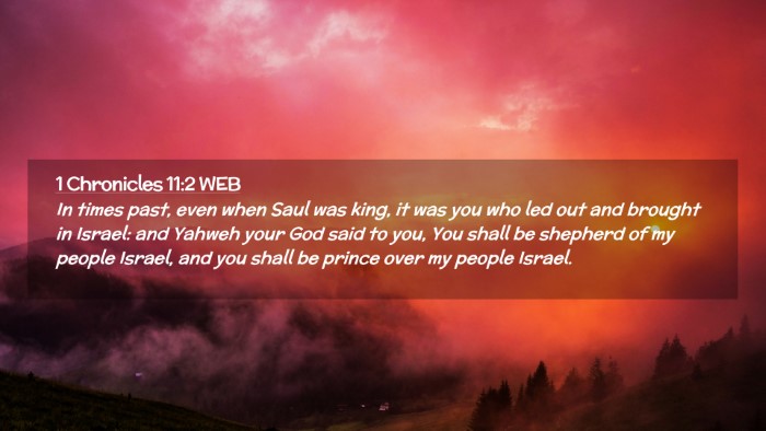 Picture 02 - 1 Chronicles 11:2 WEB Desktop Wallpaper - In times past, even when Saul was king, it was - Desktop Bible Verse Wallpaper