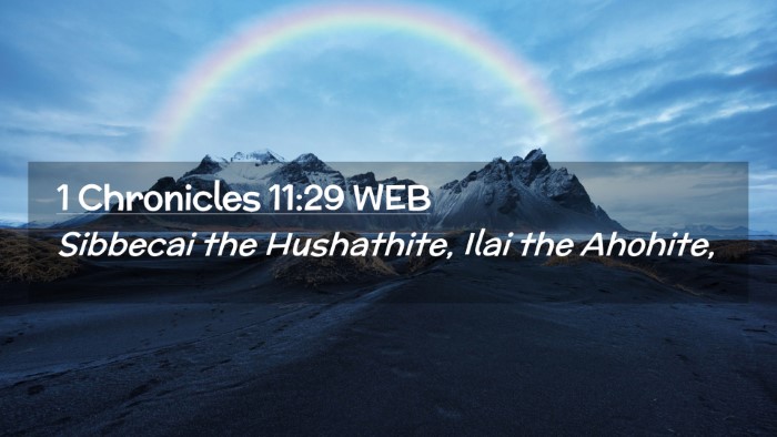 Picture 02 - 1 Chronicles 11:29 WEB Desktop Wallpaper - Sibbecai the Hushathite, Ilai the - Desktop Bible Verse Wallpaper