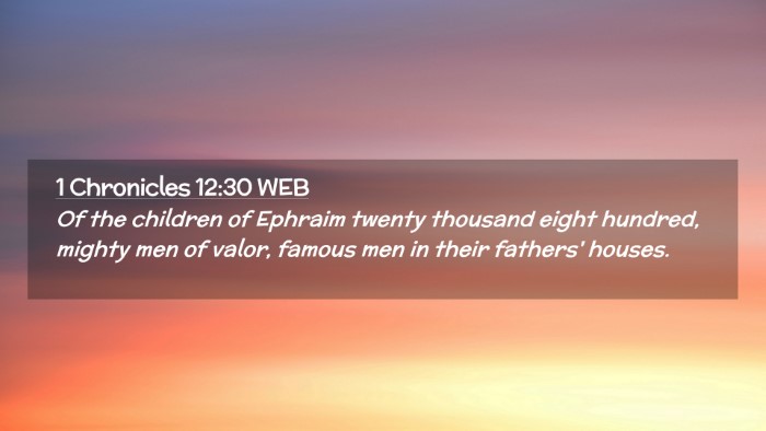 Picture 02 - 1 Chronicles 12:30 WEB Desktop Wallpaper - Of the children of Ephraim twenty thousand eight - Desktop Bible Verse Wallpaper