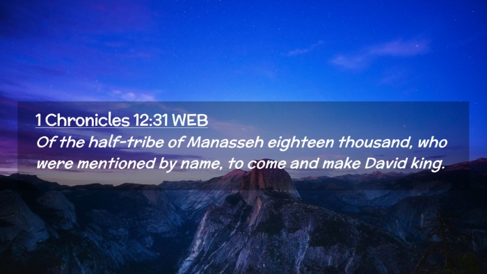 Picture 02 - 1 Chronicles 12:31 WEB Desktop Wallpaper - Of the half-tribe of Manasseh eighteen thousand, - Desktop Bible Verse Wallpaper