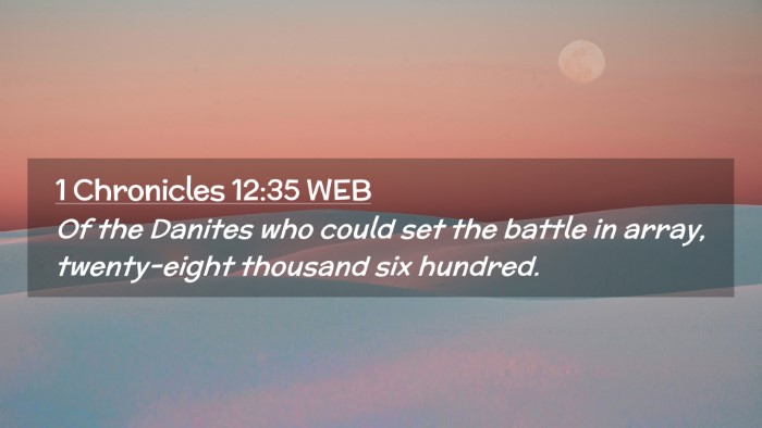 Picture 02 - 1 Chronicles 12:35 WEB Desktop Wallpaper - Of the Danites who could set the battle in array, - Desktop Bible Verse Wallpaper
