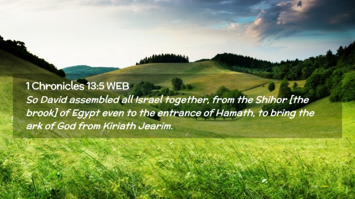 Picture 02 - 1 Chronicles 13:5 WEB Desktop Wallpaper - So David assembled all Israel together, from the - Desktop Bible Verse Wallpaper