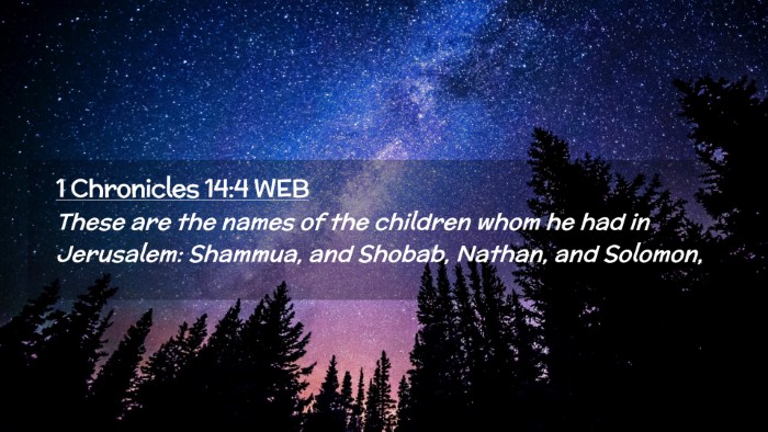 Picture 02 - 1 Chronicles 14:4 WEB Desktop Wallpaper - These are the names of the children whom he had - Desktop Bible Verse Wallpaper