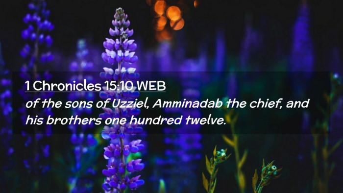 Picture 02 - 1 Chronicles 15:10 WEB Desktop Wallpaper - of the sons of Uzziel, Amminadab the chief, and - Desktop Bible Verse Wallpaper