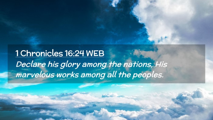 Picture 02 - 1 Chronicles 16:24 WEB Desktop Wallpaper - Declare his glory among the nations, His - Desktop Bible Verse Wallpaper