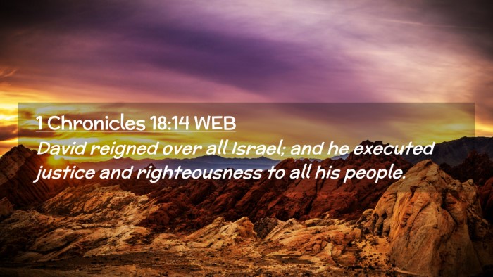 Picture 02 - 1 Chronicles 18:14 WEB Desktop Wallpaper - David reigned over all Israel; and he executed - Desktop Bible Verse Wallpaper