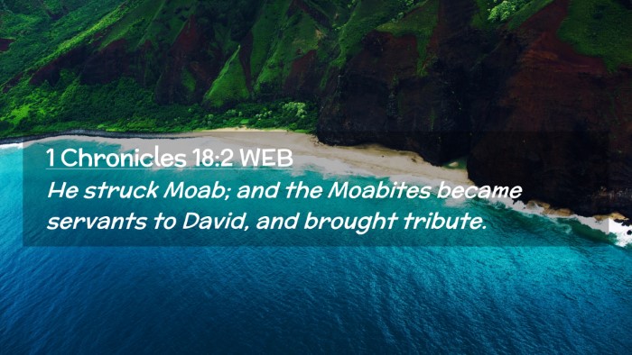 Picture 02 - 1 Chronicles 18:2 WEB Desktop Wallpaper - He struck Moab; and the Moabites became servants - Desktop Bible Verse Wallpaper