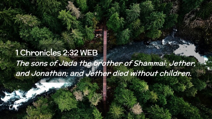 Picture 02 - 1 Chronicles 2:32 WEB Desktop Wallpaper - The sons of Jada the brother of Shammai: Jether, - Desktop Bible Verse Wallpaper