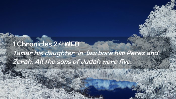 Picture 02 - 1 Chronicles 2:4 WEB Desktop Wallpaper - Tamar his daughter-in-law bore him Perez and - Desktop Bible Verse Wallpaper