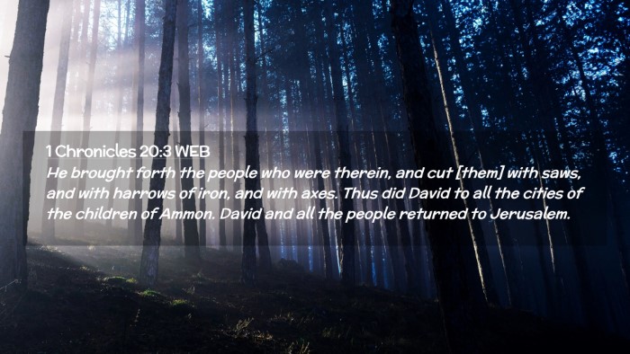 Picture 02 - 1 Chronicles 20:3 WEB Desktop Wallpaper - He brought forth the people who were therein, and - Desktop Bible Verse Wallpaper