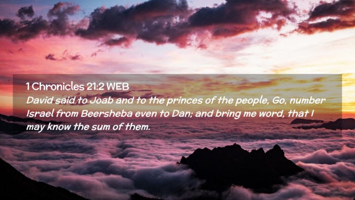Picture 02 - 1 Chronicles 21:2 WEB Desktop Wallpaper - David said to Joab and to the princes of the - Desktop Bible Verse Wallpaper