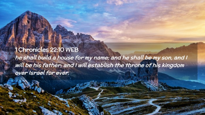 Picture 02 - 1 Chronicles 22:10 WEB Desktop Wallpaper - he shall build a house for my name; and he shall - Desktop Bible Verse Wallpaper