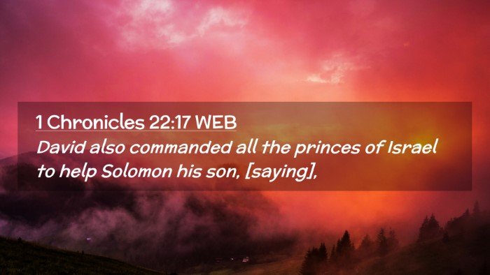 Picture 02 - 1 Chronicles 22:17 WEB Desktop Wallpaper - David also commanded all the princes of Israel to - Desktop Bible Verse Wallpaper