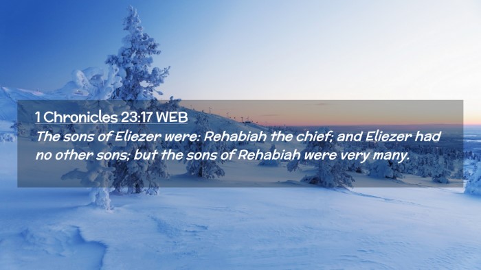 Picture 02 - 1 Chronicles 23:17 WEB Desktop Wallpaper - The sons of Eliezer were: Rehabiah the chief; and - Desktop Bible Verse Wallpaper