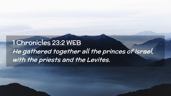 Picture 02 - 1 Chronicles 23:2 WEB Desktop Wallpaper - He gathered together all the princes of Israel, - Desktop Bible Verse Wallpaper