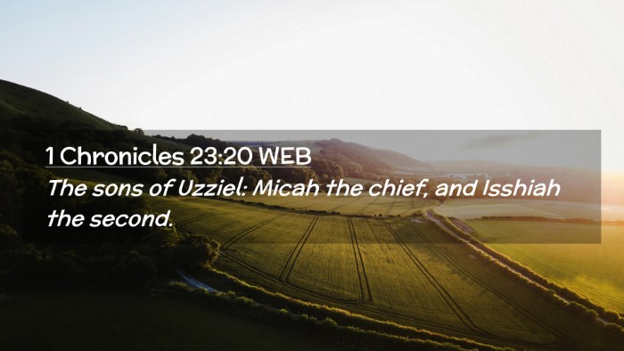 Picture 02 - 1 Chronicles 23:20 WEB Desktop Wallpaper - The sons of Uzziel: Micah the chief, and Isshiah - Desktop Bible Verse Wallpaper
