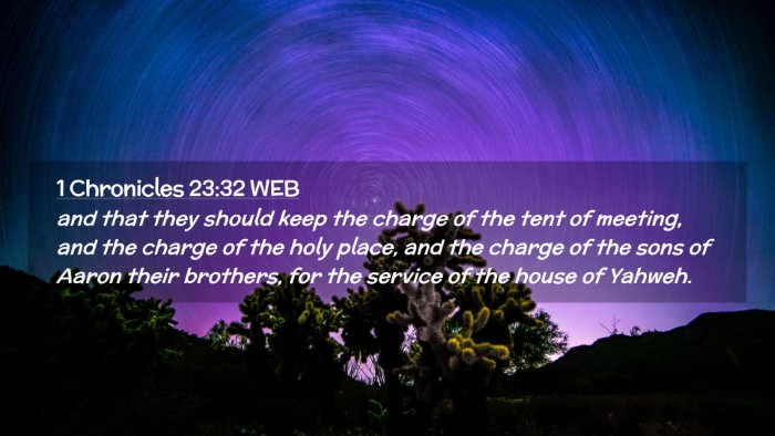 Picture 02 - 1 Chronicles 23:32 WEB Desktop Wallpaper - and that they should keep the charge of the tent - Desktop Bible Verse Wallpaper