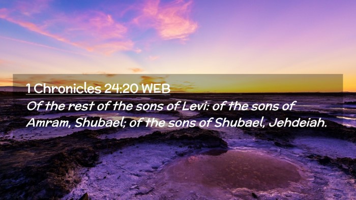 Picture 02 - 1 Chronicles 24:20 WEB Desktop Wallpaper - Of the rest of the sons of Levi: of the sons of - Desktop Bible Verse Wallpaper