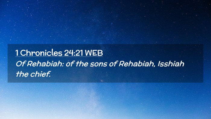 Picture 02 - 1 Chronicles 24:21 WEB Desktop Wallpaper - Of Rehabiah: of the sons of Rehabiah, Isshiah the - Desktop Bible Verse Wallpaper