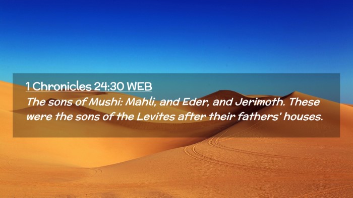 Picture 02 - 1 Chronicles 24:30 WEB Desktop Wallpaper - The sons of Mushi: Mahli, and Eder, and Jerimoth. - Desktop Bible Verse Wallpaper