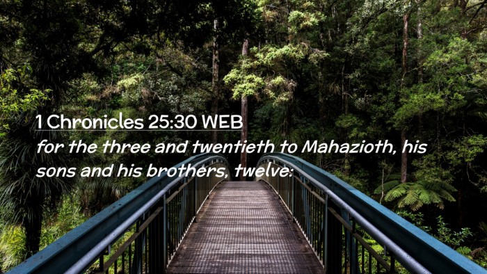 Picture 02 - 1 Chronicles 25:30 WEB Desktop Wallpaper - for the three and twentieth to Mahazioth, his - Desktop Bible Verse Wallpaper