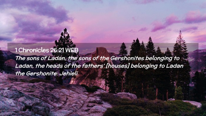 Picture 02 - 1 Chronicles 26:21 WEB Desktop Wallpaper - The sons of Ladan, the sons of the Gershonites - Desktop Bible Verse Wallpaper