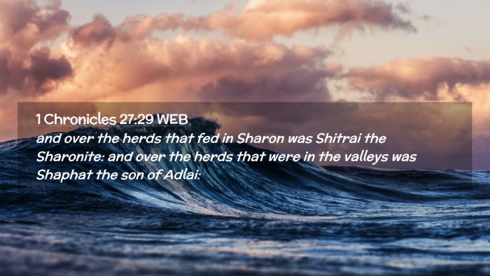 Picture 02 - 1 Chronicles 27:29 WEB Desktop Wallpaper - and over the herds that fed in Sharon was Shitrai - Desktop Bible Verse Wallpaper