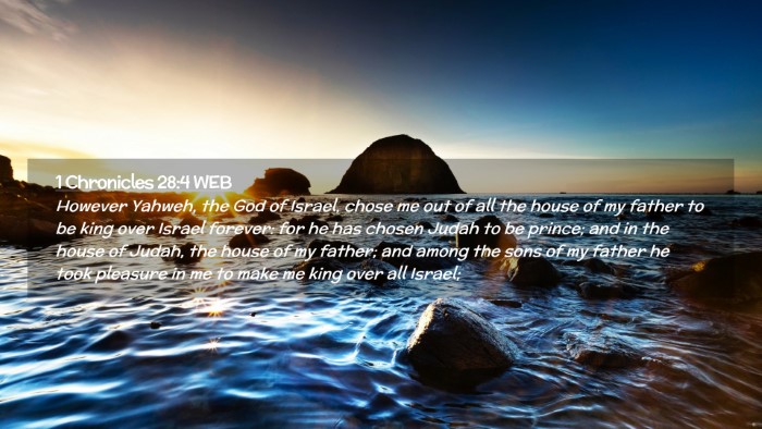 Picture 02 - 1 Chronicles 28:4 WEB Desktop Wallpaper - However Yahweh, the God of Israel, chose me out - Desktop Bible Verse Wallpaper