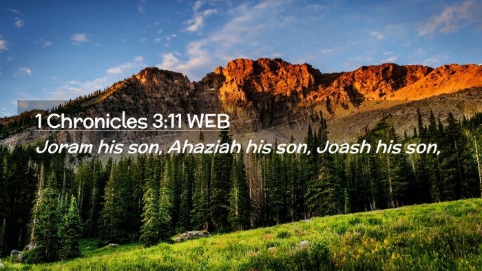 Picture 02 - 1 Chronicles 3:11 WEB Desktop Wallpaper - Joram his son, Ahaziah his son, Joash his - Desktop Bible Verse Wallpaper