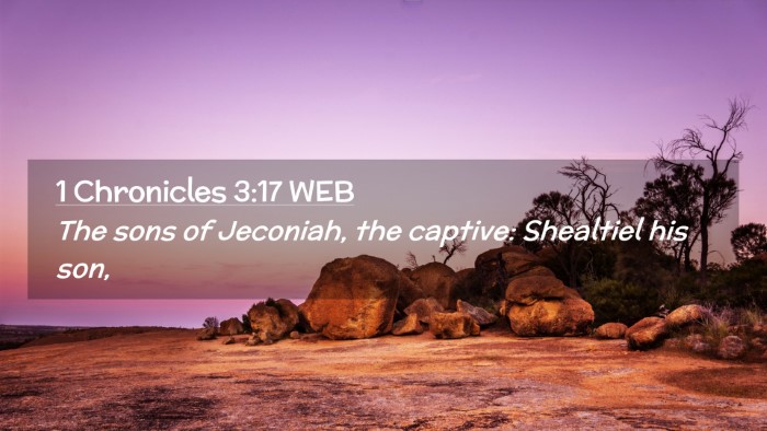 Picture 02 - 1 Chronicles 3:17 WEB Desktop Wallpaper - The sons of Jeconiah, the captive: Shealtiel his - Desktop Bible Verse Wallpaper