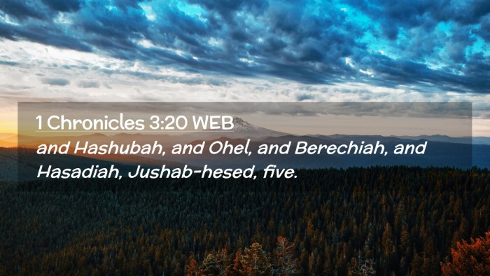 Picture 02 - 1 Chronicles 3:20 WEB Desktop Wallpaper - and Hashubah, and Ohel, and Berechiah, and - Desktop Bible Verse Wallpaper