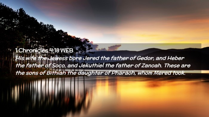 Picture 02 - 1 Chronicles 4:18 WEB Desktop Wallpaper - His wife the Jewess bore Jered the father of - Desktop Bible Verse Wallpaper