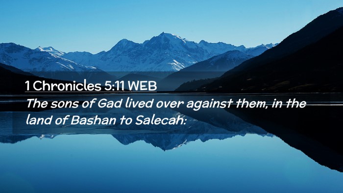 Picture 02 - 1 Chronicles 5:11 WEB Desktop Wallpaper - The sons of Gad lived over against them, in the - Desktop Bible Verse Wallpaper