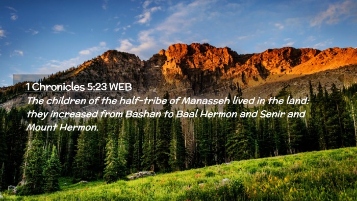Picture 02 - 1 Chronicles 5:23 WEB Desktop Wallpaper - The children of the half-tribe of Manasseh lived - Desktop Bible Verse Wallpaper