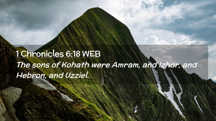 Picture 02 - 1 Chronicles 6:18 WEB Desktop Wallpaper - The sons of Kohath were Amram, and Izhar, and - Desktop Bible Verse Wallpaper