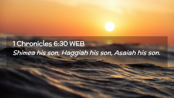 Picture 02 - 1 Chronicles 6:30 WEB Desktop Wallpaper - Shimea his son, Haggiah his son, Asaiah his - Desktop Bible Verse Wallpaper
