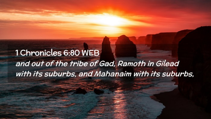 Picture 02 - 1 Chronicles 6:80 WEB Desktop Wallpaper - and out of the tribe of Gad, Ramoth in Gilead - Desktop Bible Verse Wallpaper