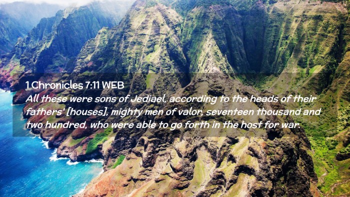 Picture 02 - 1 Chronicles 7:11 WEB Desktop Wallpaper - All these were sons of Jediael, according to the - Desktop Bible Verse Wallpaper
