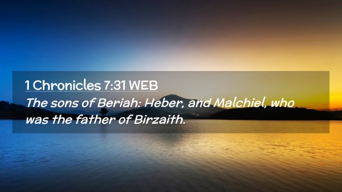Picture 02 - 1 Chronicles 7:31 WEB Desktop Wallpaper - The sons of Beriah: Heber, and Malchiel, who was - Desktop Bible Verse Wallpaper