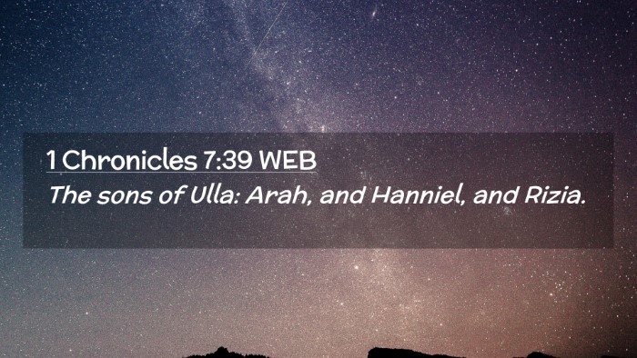 Picture 02 - 1 Chronicles 7:39 WEB Desktop Wallpaper - The sons of Ulla: Arah, and Hanniel, and - Desktop Bible Verse Wallpaper