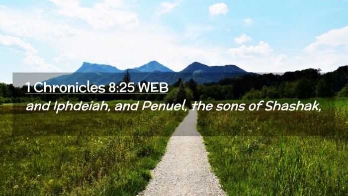 Picture 02 - 1 Chronicles 8:25 WEB Desktop Wallpaper - and Iphdeiah, and Penuel, the sons of - Desktop Bible Verse Wallpaper