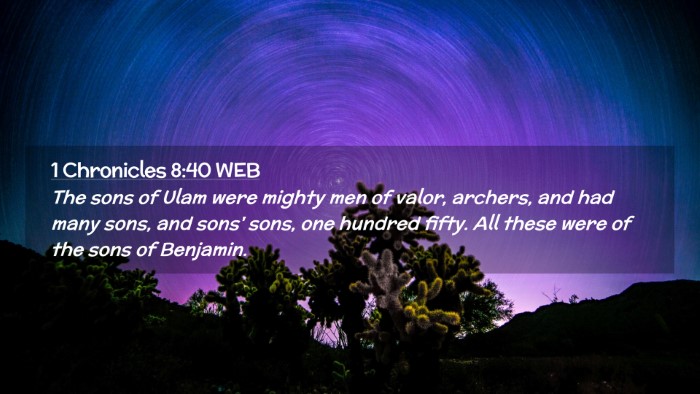 Picture 02 - 1 Chronicles 8:40 WEB Desktop Wallpaper - The sons of Ulam were mighty men of valor, - Desktop Bible Verse Wallpaper