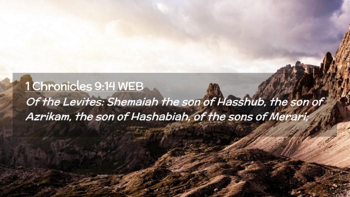 Picture 02 - 1 Chronicles 9:14 WEB Desktop Wallpaper - Of the Levites: Shemaiah the son of Hasshub, the - Desktop Bible Verse Wallpaper