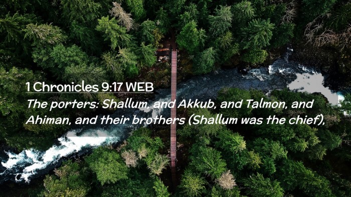 Picture 02 - 1 Chronicles 9:17 WEB Desktop Wallpaper - The porters: Shallum, and Akkub, and Talmon, and - Desktop Bible Verse Wallpaper