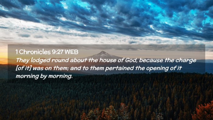 Picture 02 - 1 Chronicles 9:27 WEB Desktop Wallpaper - They lodged round about the house of God, because - Desktop Bible Verse Wallpaper