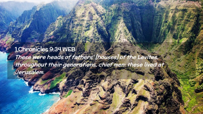Picture 02 - 1 Chronicles 9:34 WEB Desktop Wallpaper - These were heads of fathers' [houses] of the - Desktop Bible Verse Wallpaper