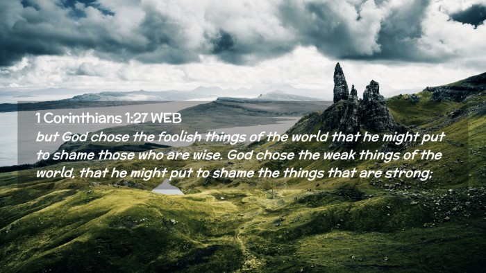 Picture 02 - 1 Corinthians 1:27 WEB Desktop Wallpaper - but God chose the foolish things of the world - Desktop Bible Verse Wallpaper