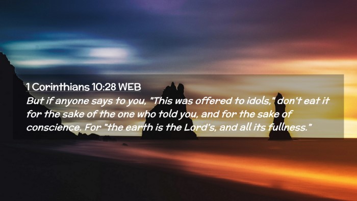 Picture 02 - 1 Corinthians 10:28 WEB Desktop Wallpaper - But if anyone says to you, 